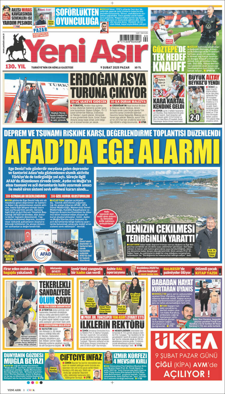 Portada de Yeni Asır (Turquía)