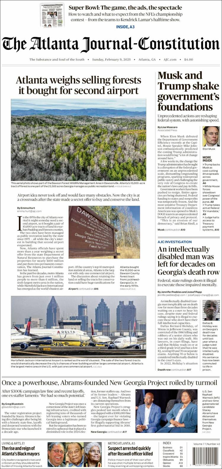 Portada de The Atlanta Journal-Constitution (États-Unis)