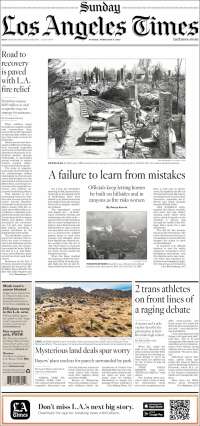 Portada de Los Angeles Times (USA)