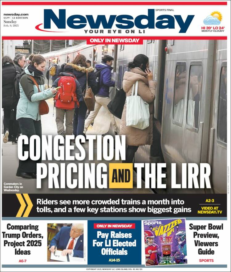 Portada de Newsday (États-Unis)