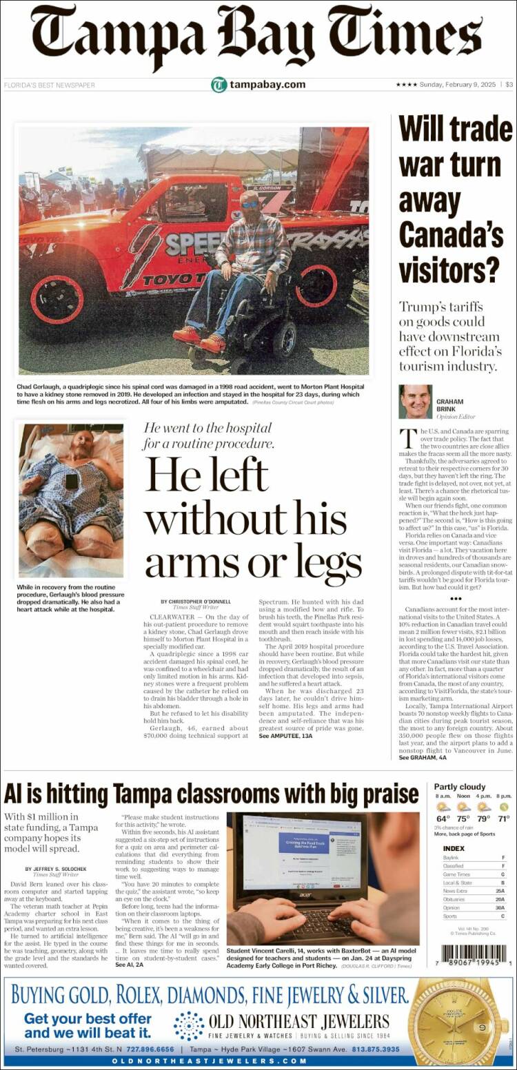 Portada de Tampa Bay Times (USA)