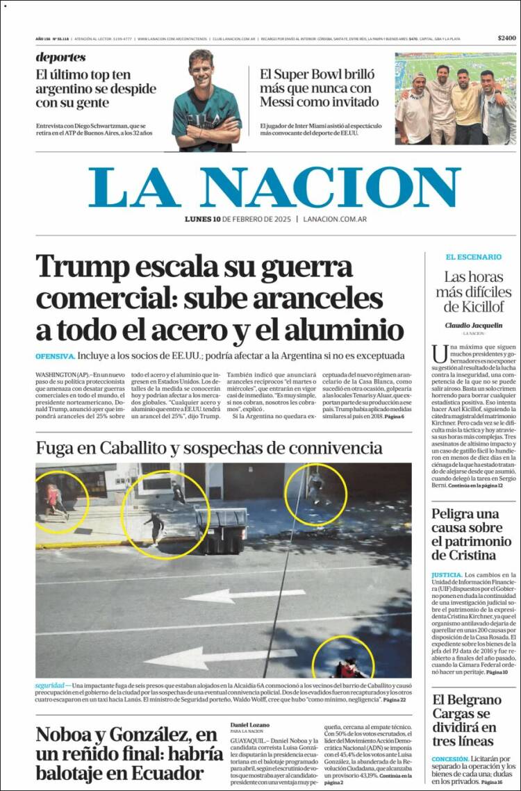 Portada de La Nación (Argentine)