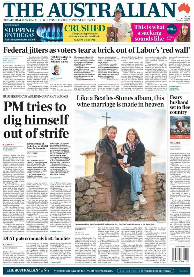 Portada de The Australian (Australia)