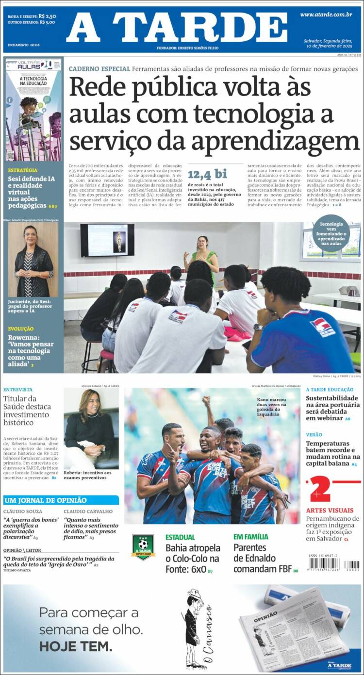 Portada de Diário A Tarde (Brasil)