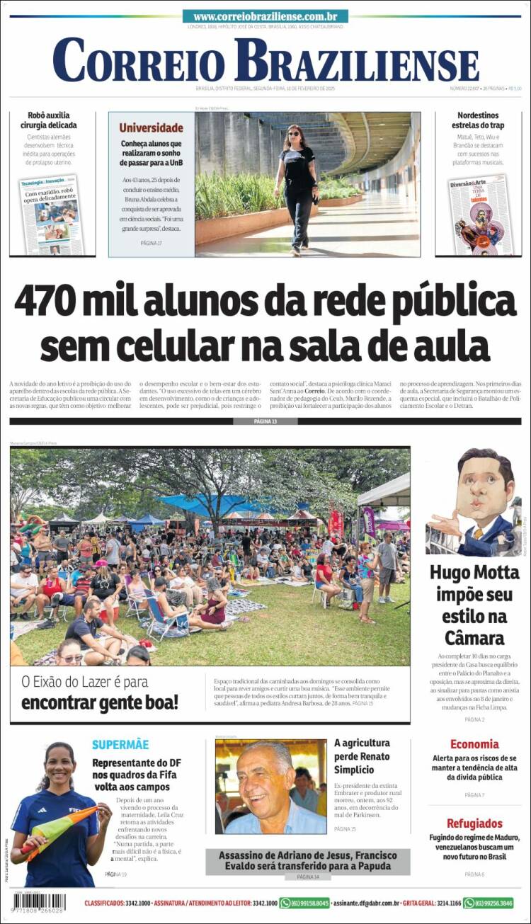 Portada de Correio Braziliense (Brasil)