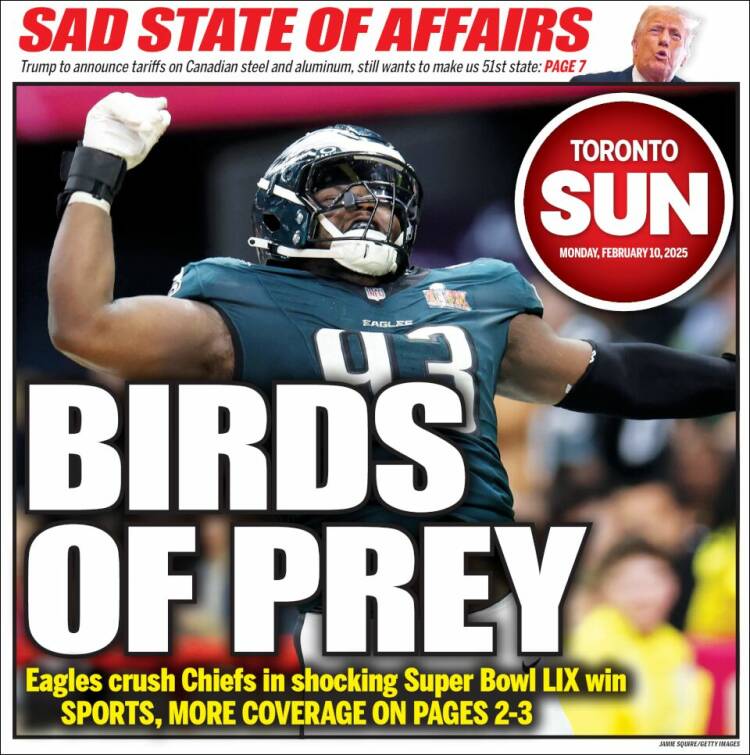 Portada de The Toronto Sun (Canadá)