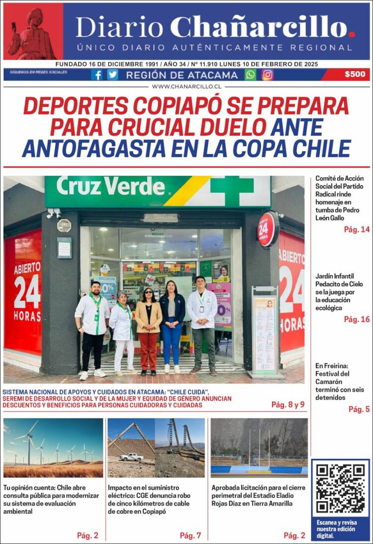 Portada de Diario Chañarcillo (Chile)