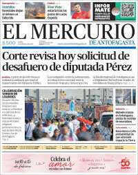 Portada de El Mercurio de Antofagasta (Chili)