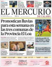 Portada de El Mercurio - Calama (Chili)