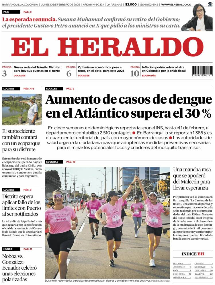 Portada de El Heraldo (Colombia)