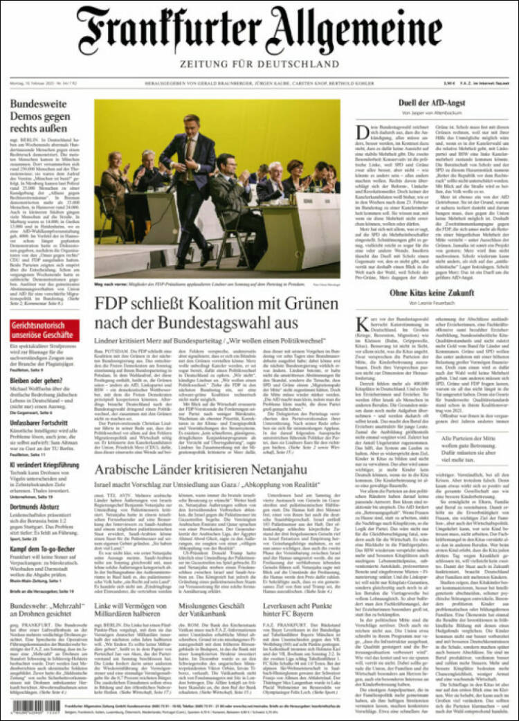 Portada de Frankfurter Allgemeine (Allemagne)