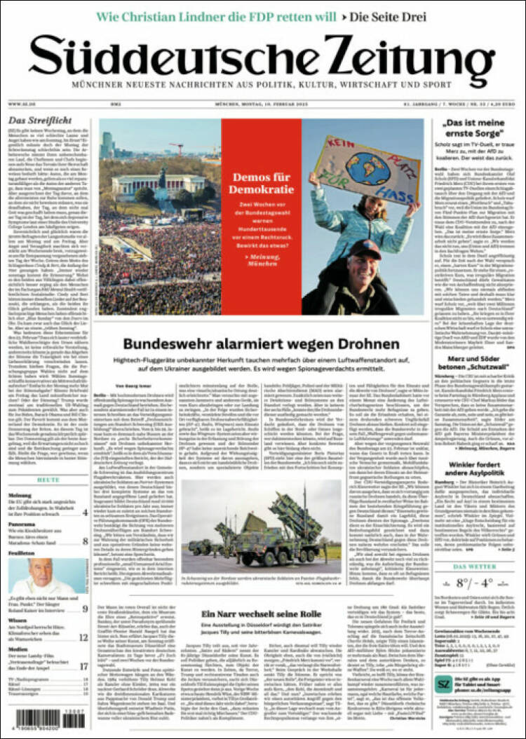 Portada de Sueddeutsche (Allemagne)