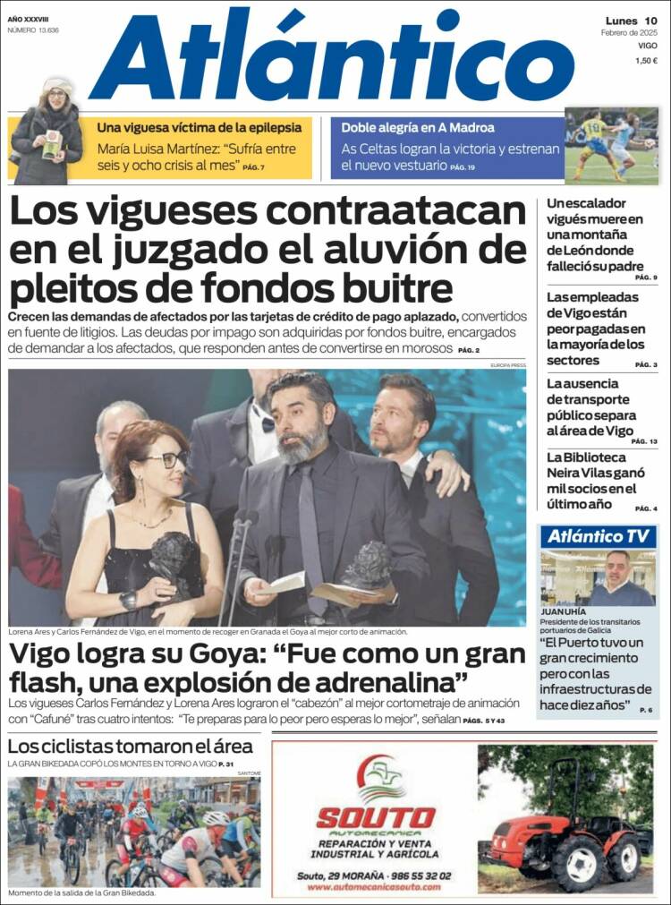 Portada de Atlántico Diario (España)