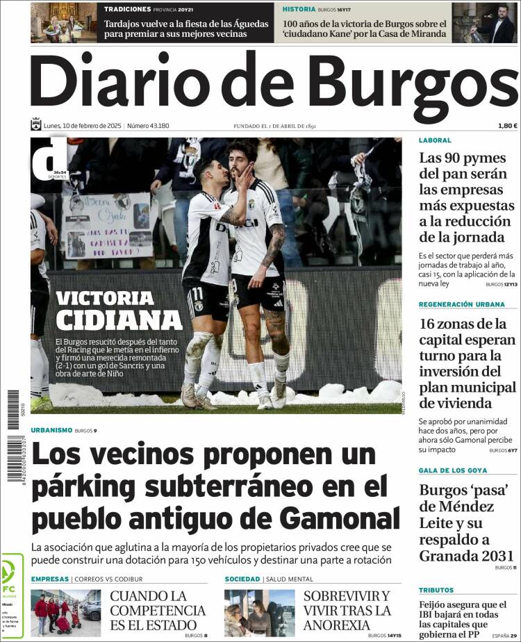 Portada de Diario de Burgos (Spain)