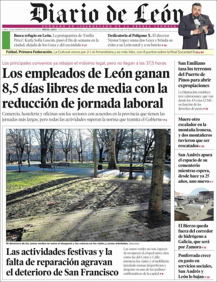 Portada de Diario de León (Espagne)