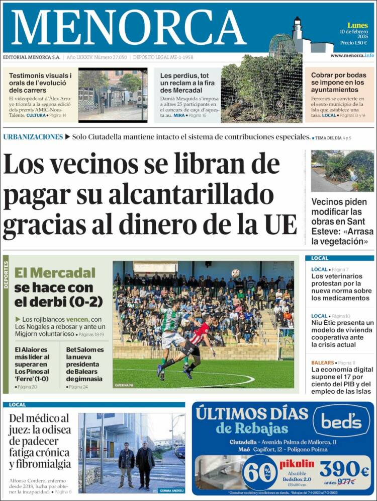 Portada de Menorca - Diario Insular (Spain)