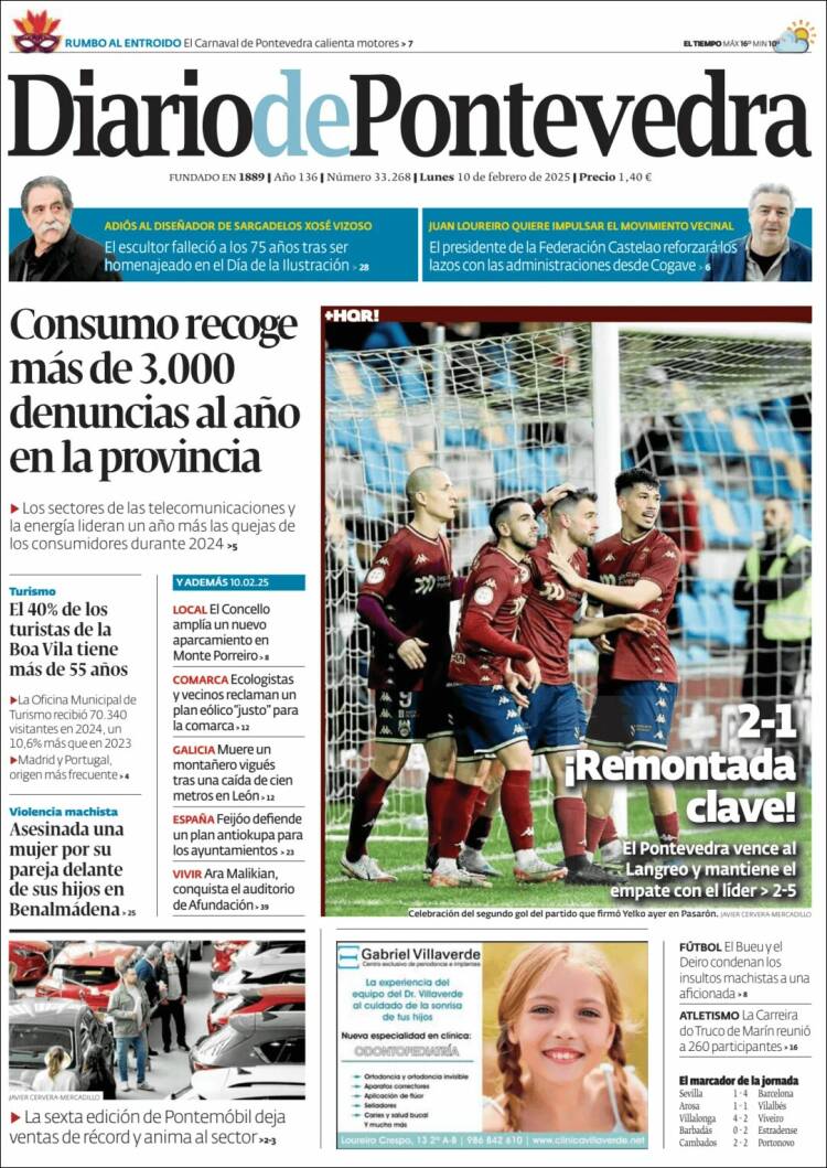 Portada de Diario de Pontevedra (Spain)