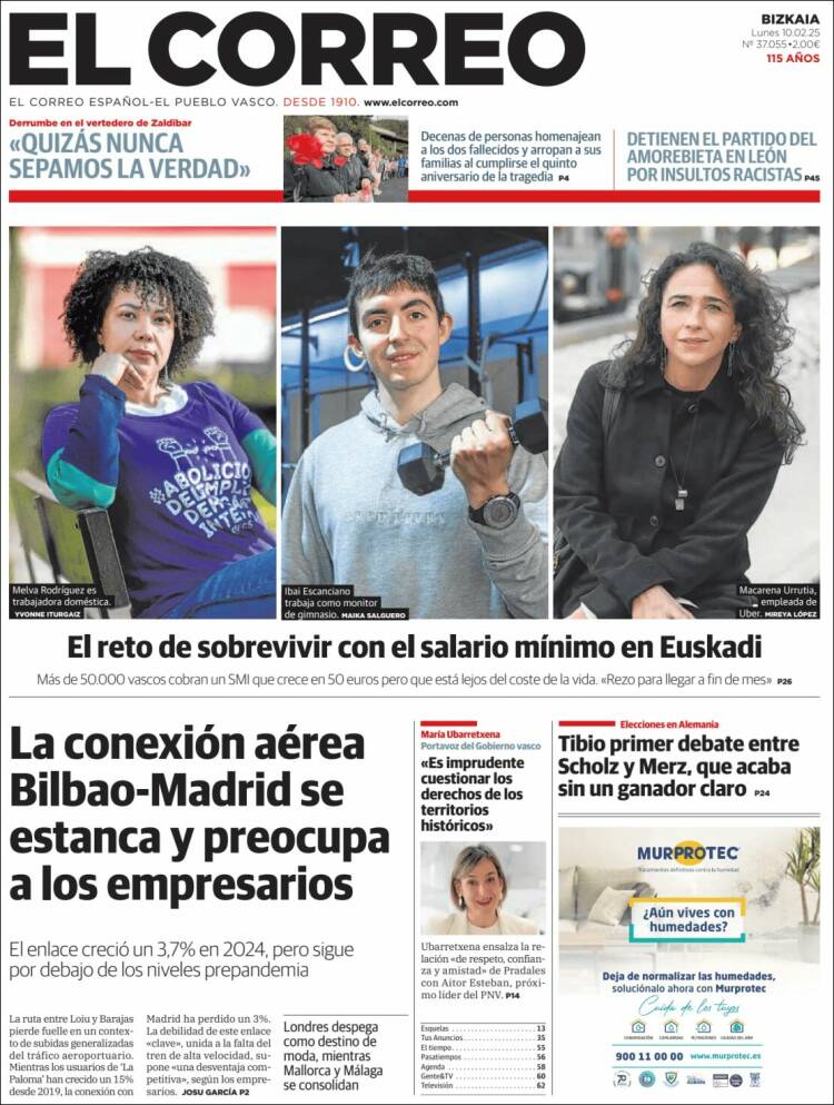 Portada de El Correo (Spain)