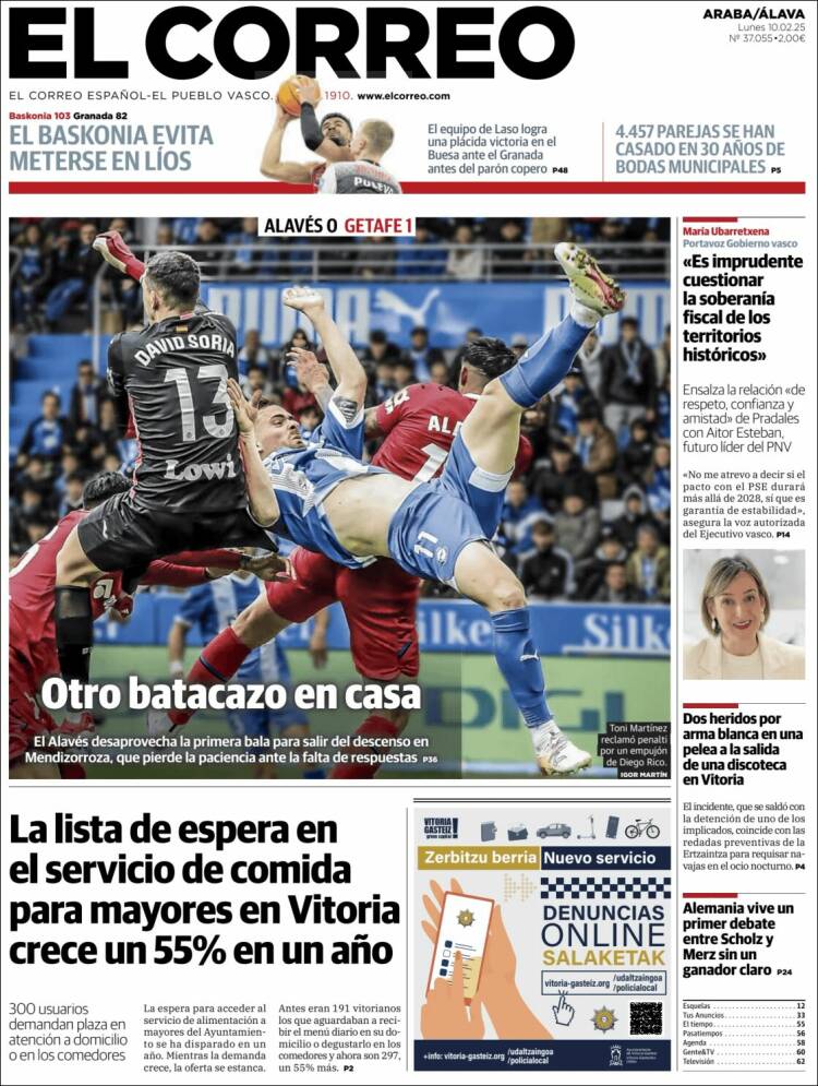 Portada de El Correo - Álava (Espagne)