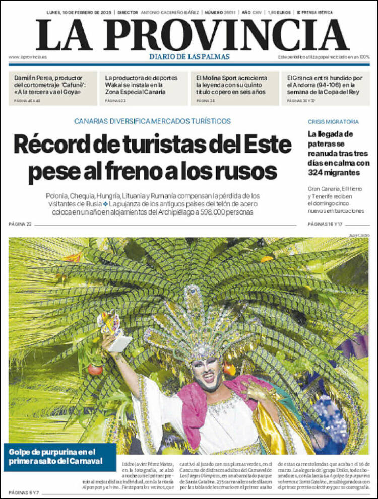 Portada de La Provincia (Espagne)