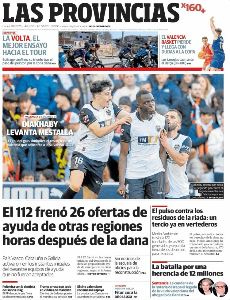 Portada de Las Provincias (Spain)