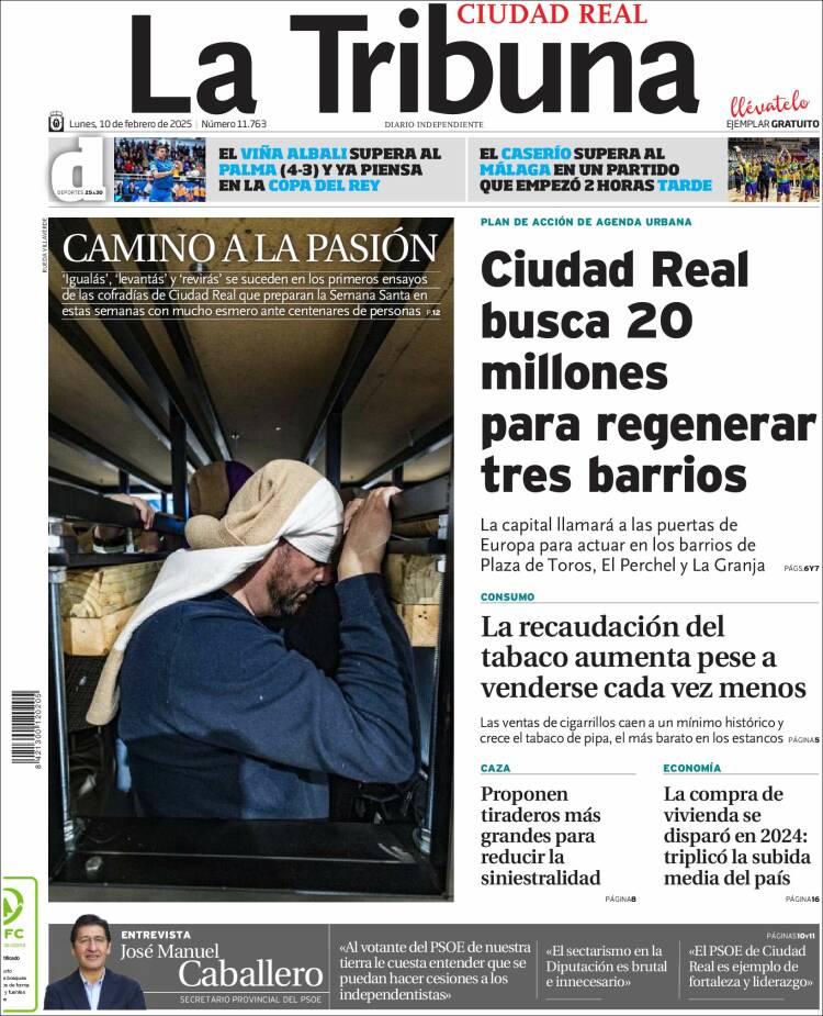 Portada de La Tribuna de Ciudad Real (Espagne)