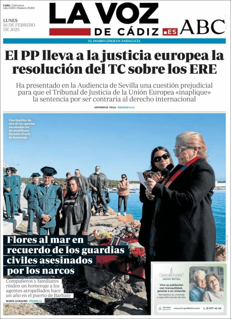 Portada de La Voz de Cádiz (Espagne)