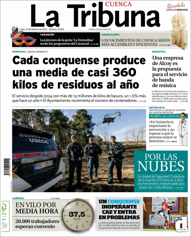 Portada de La Tribuna de Cuenca (Spain)