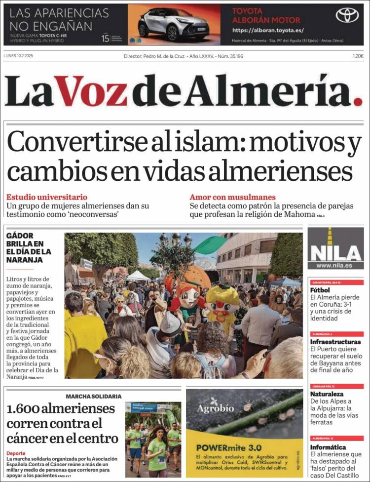 Portada de La Voz de Almería (Spain)