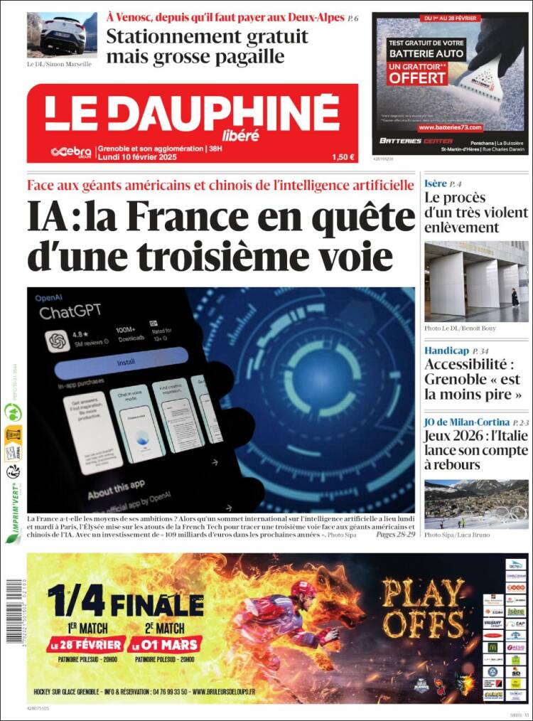 Portada de Le Dauphiné Libéré (France)