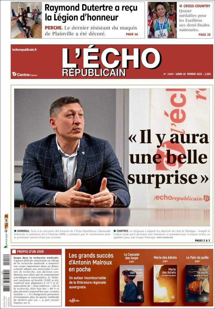 Portada de L'Echo Républicain (France)