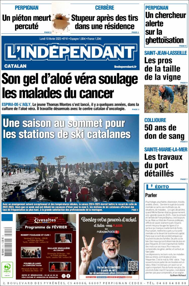 Portada de Le Indépendant (Francia)