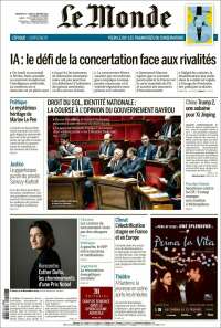 Portada de Le Monde (France)