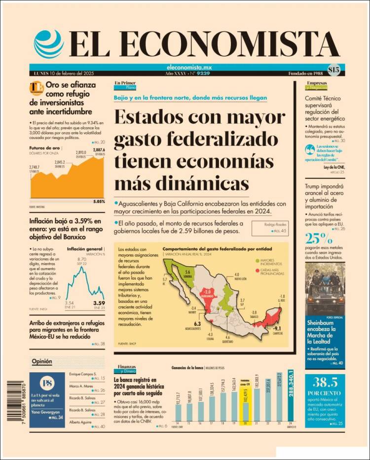 Portada de El Economista (Mexico)