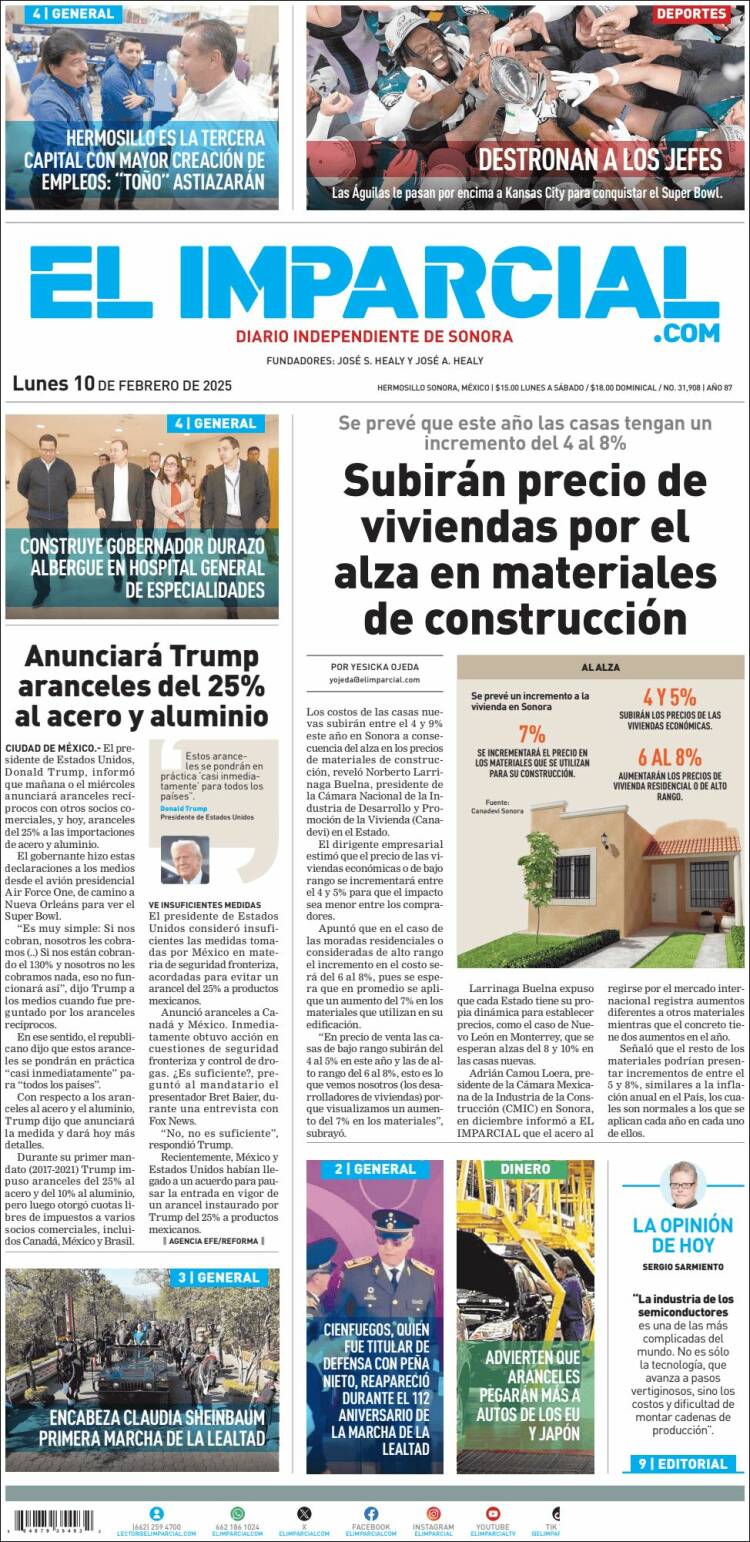 Portada de El Imparcial (Mexique)