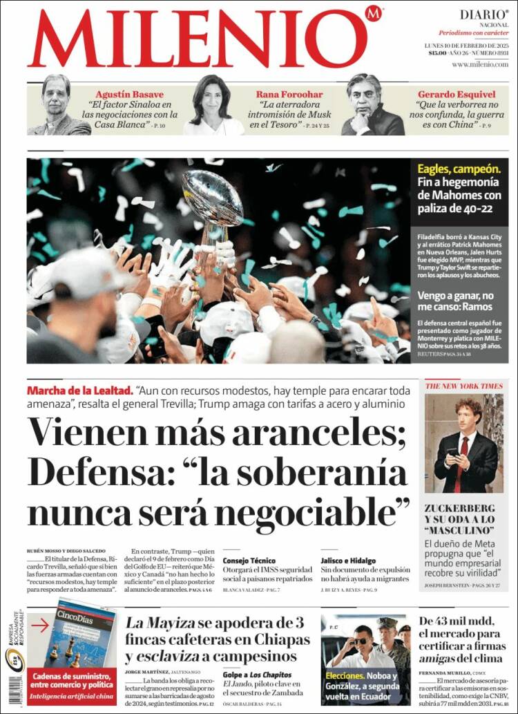 Portada de Milenio (Mexique)