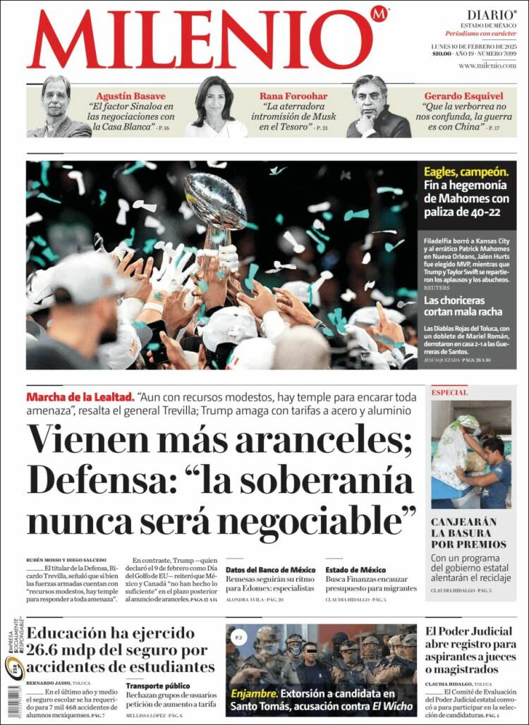 Portada de Milenio - Estado de México (México)