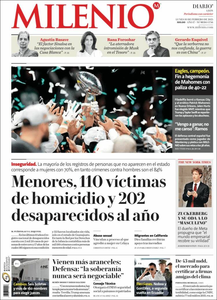 Portada de Milenio de León (Mexico)