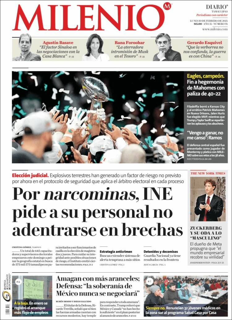 Portada de Milenio - Tamaulipas (Mexique)