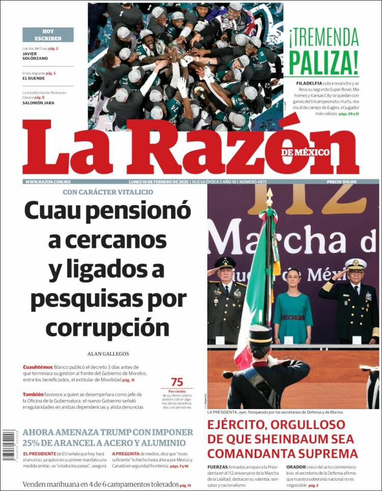 Portada de La Razón (México)