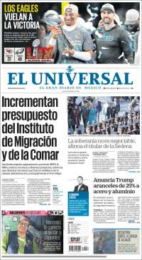 Portada de El Universal (México)