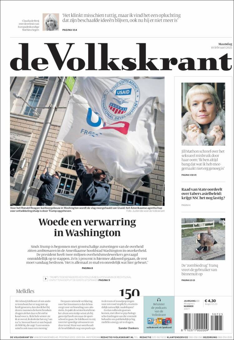 Portada de De Volkskrant (Países Bajos)