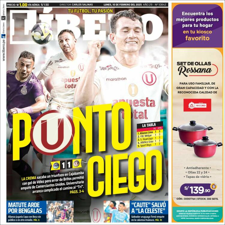 Portada de Líbero (Perú)