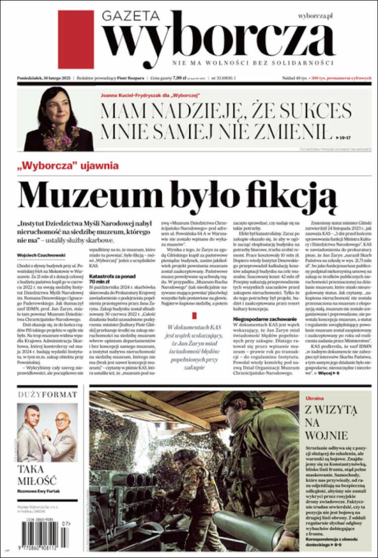 Portada de Gazeta Wyborcza (Pologne)