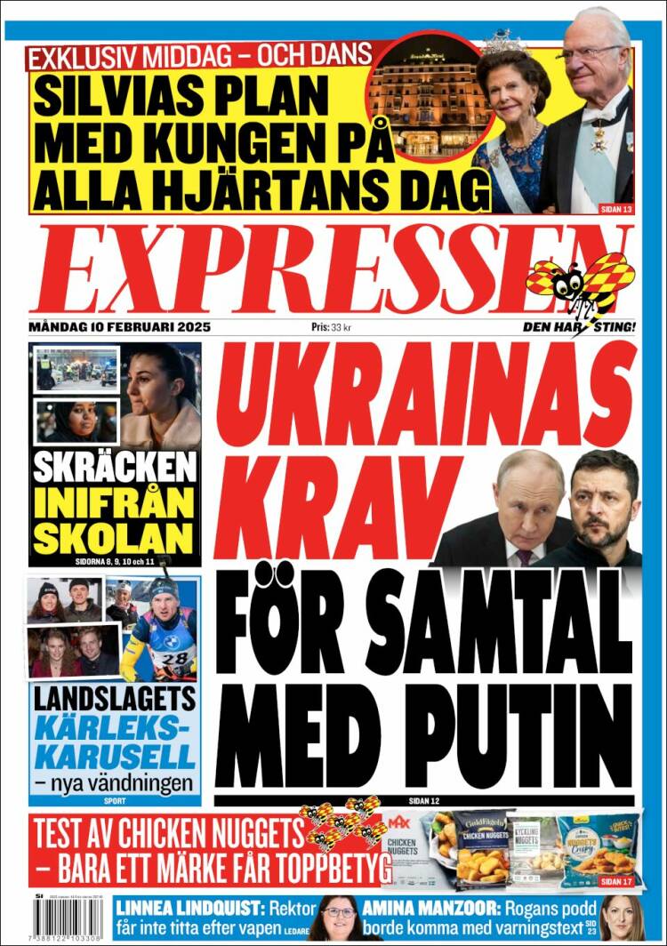 Portada de Expressen (Suède)