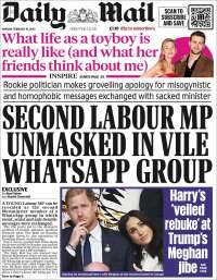 Portada de Daily Mail (Reino Unido)