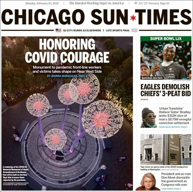 Portada de Chicago Sun-Times (États-Unis)