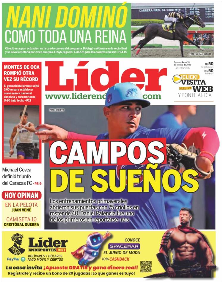 Portada de Lider en deportes (Venezuela)