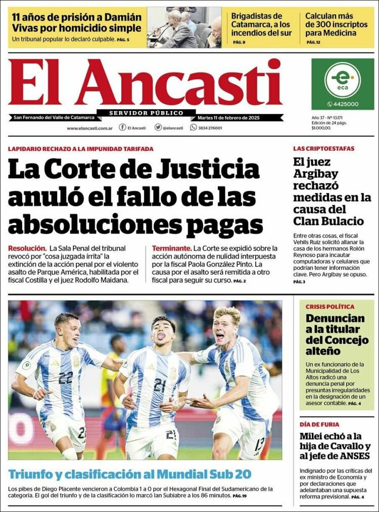 Portada de El Ancasti (Argentina)