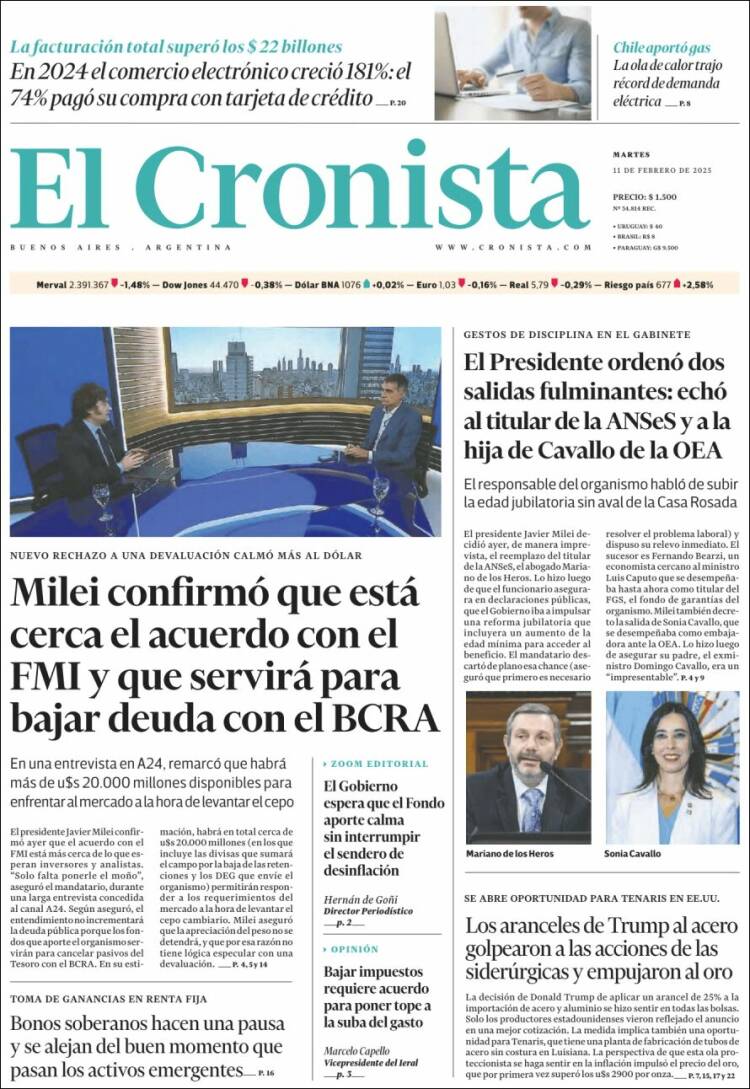 Portada de El Cronista Comercial (Argentina)